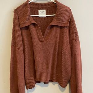 Brown Abercrombie Collared sweater
